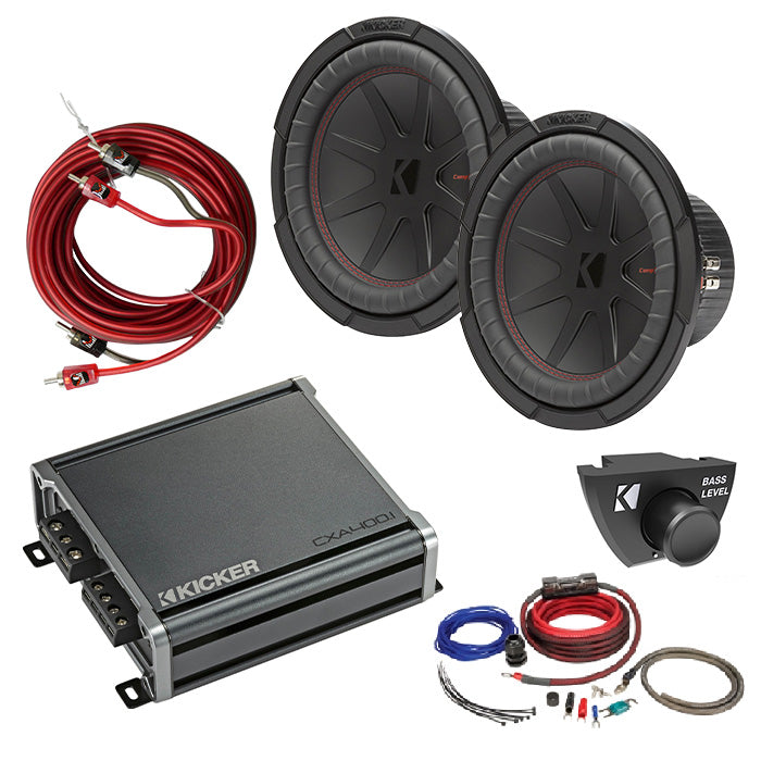 Kicker 48CWR104 Amplifer and Subwoofer Bass Bundle with Install Kit - Freemans Car Stereo