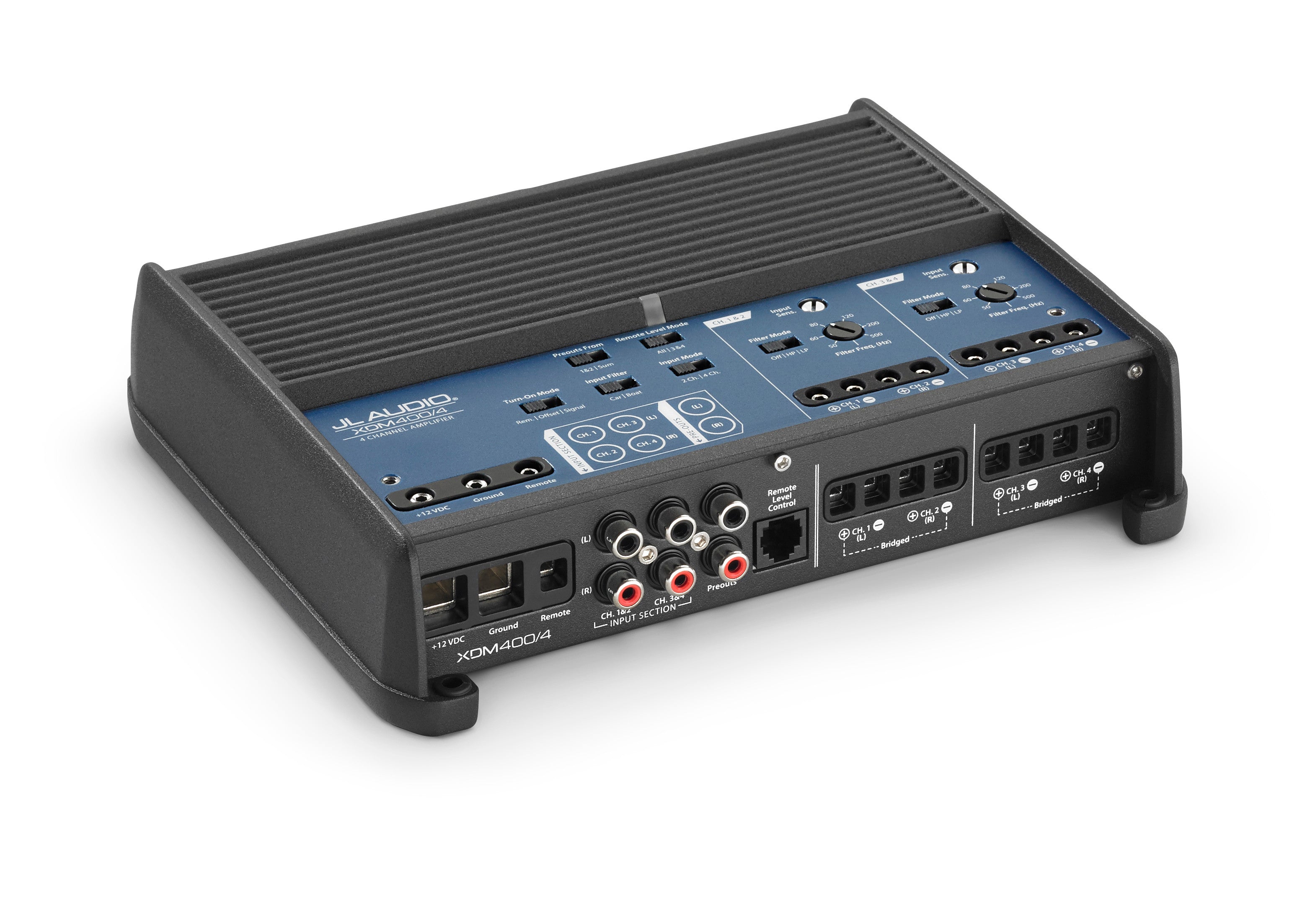 JL Audio XDM400/4 Amplifier + M6-650X-C-GwGw 6.5" Marine Speaker Bundle