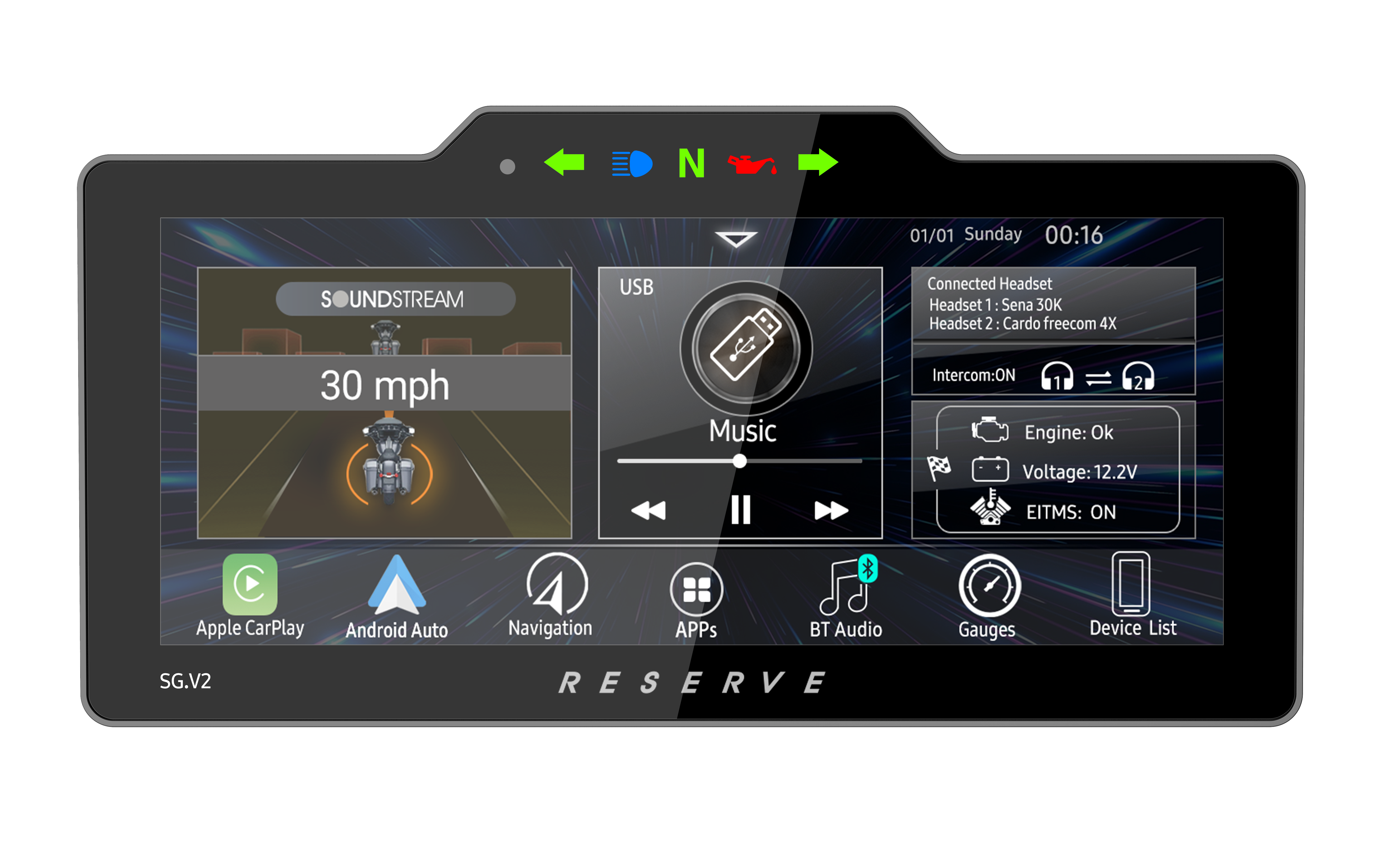 Soundstream Reserve SG.V2 Radio Plug-N-Play Head Unit for 1998-2013 Street Glide