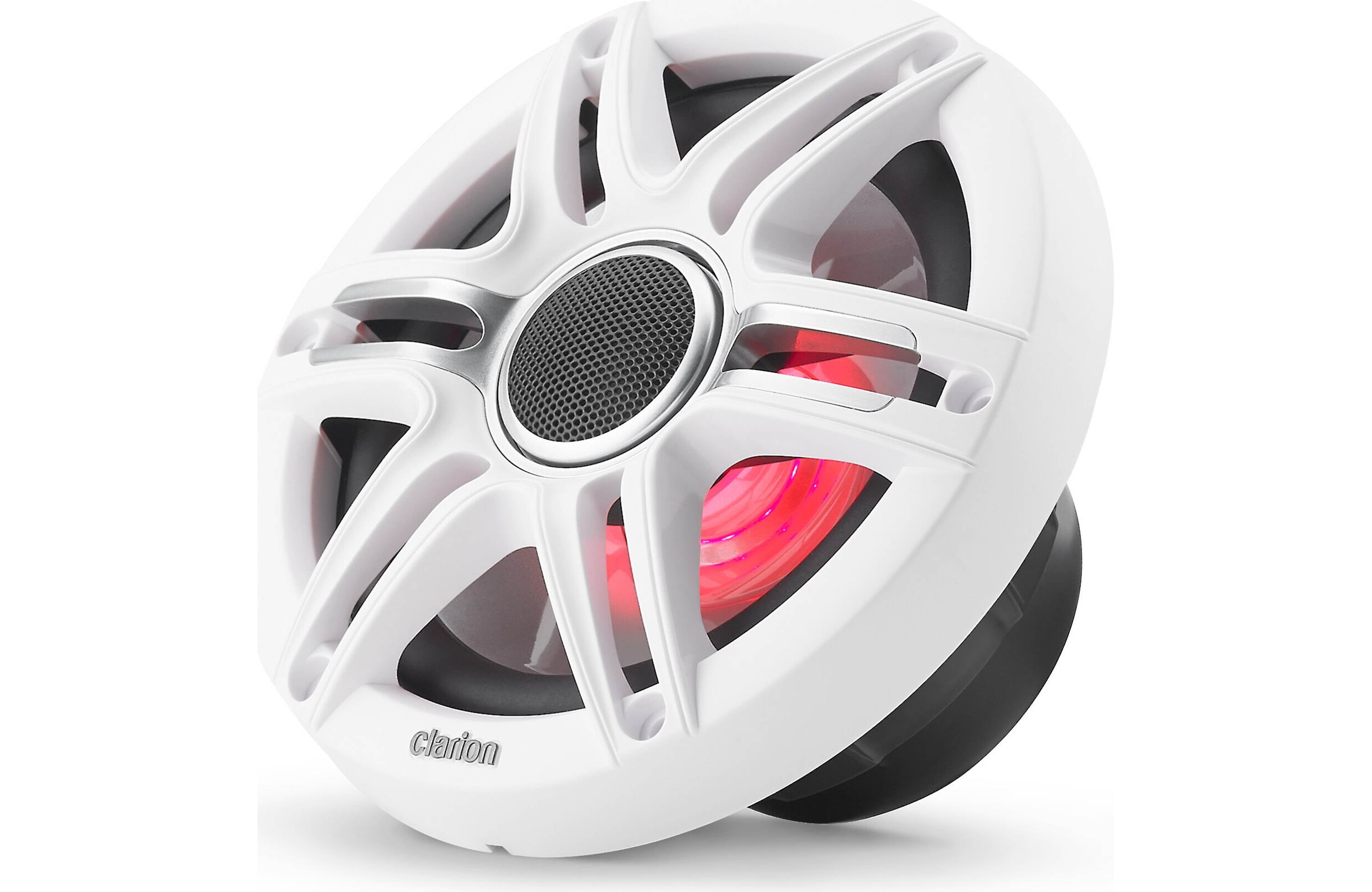 Clarion CMSP-651RGB-SWG 6.5 Inch Premium Marine Coaxial Speakers Pair w/ Sport Grilles & LEDs