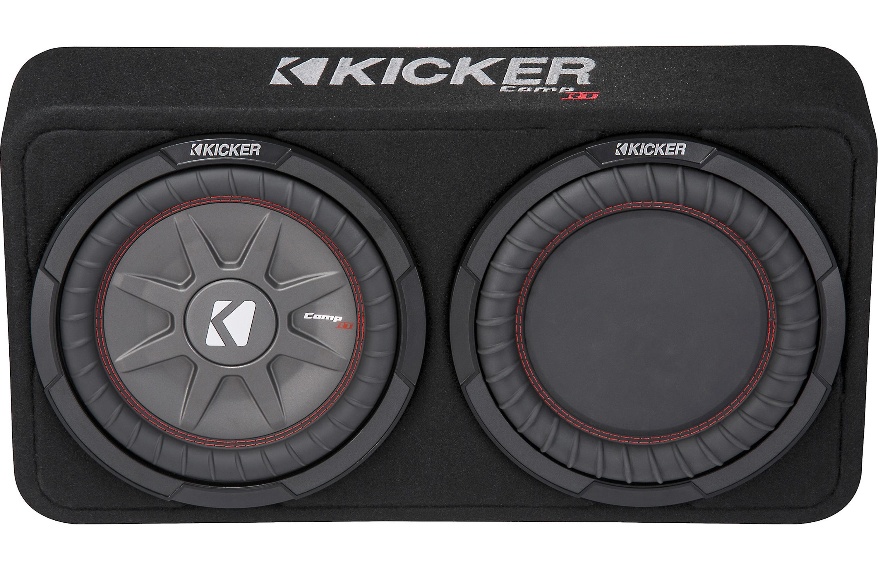 Kicker 43TCWRT102-3 Enclosed 10" 2-ohm Subwoofer and Passive Radiator (Factory Renewed)