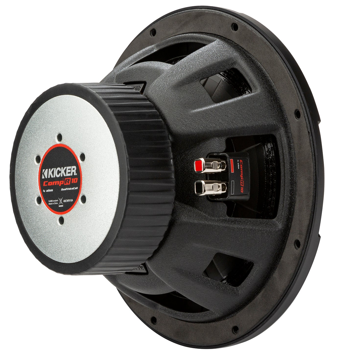 Kicker 48CWR104 CompR Series 10" 4-Ohm Dual Voice Coil Subwoofer