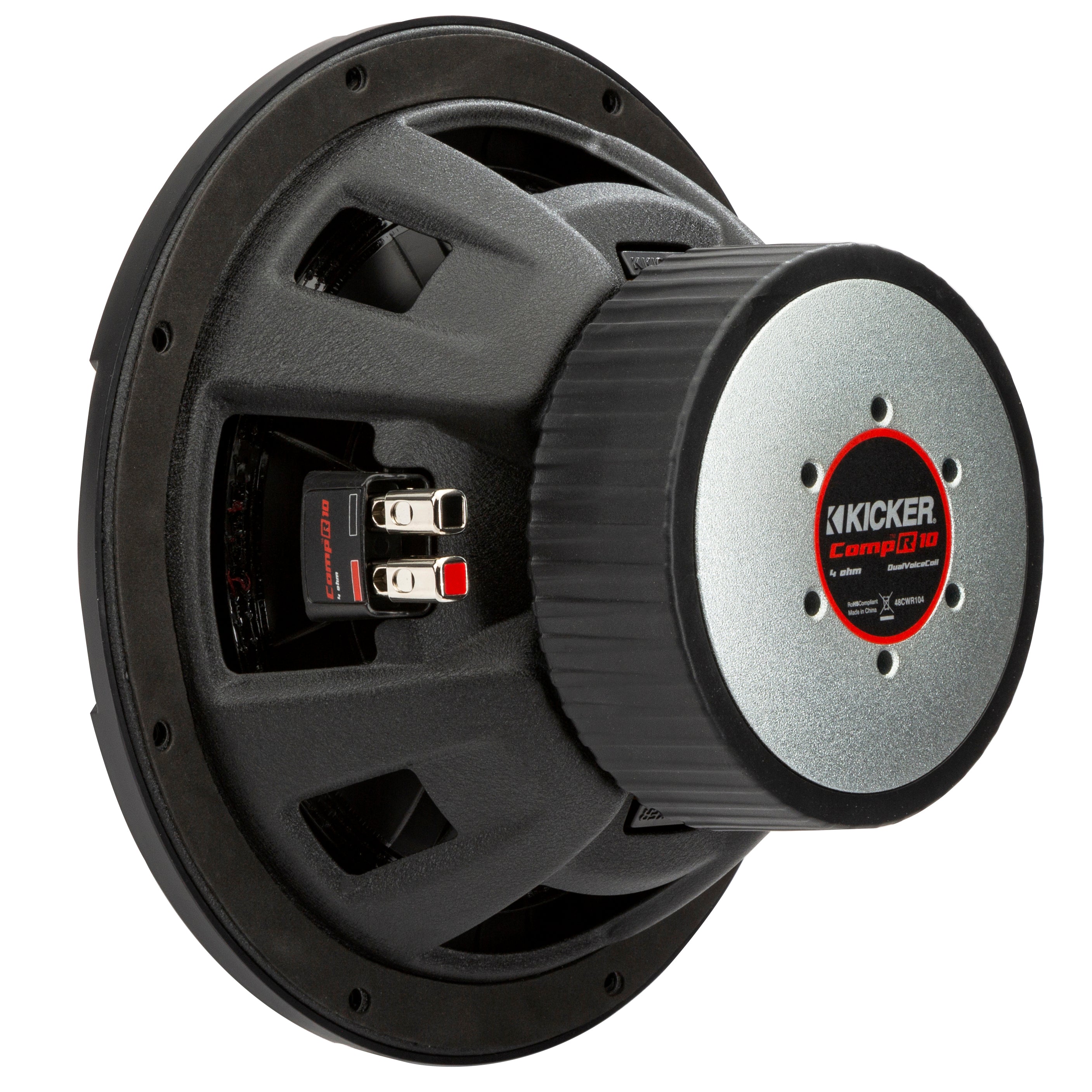 Kicker 48CWR104 CompR Series 10" 4-Ohm Dual Voice Coil Subwoofer