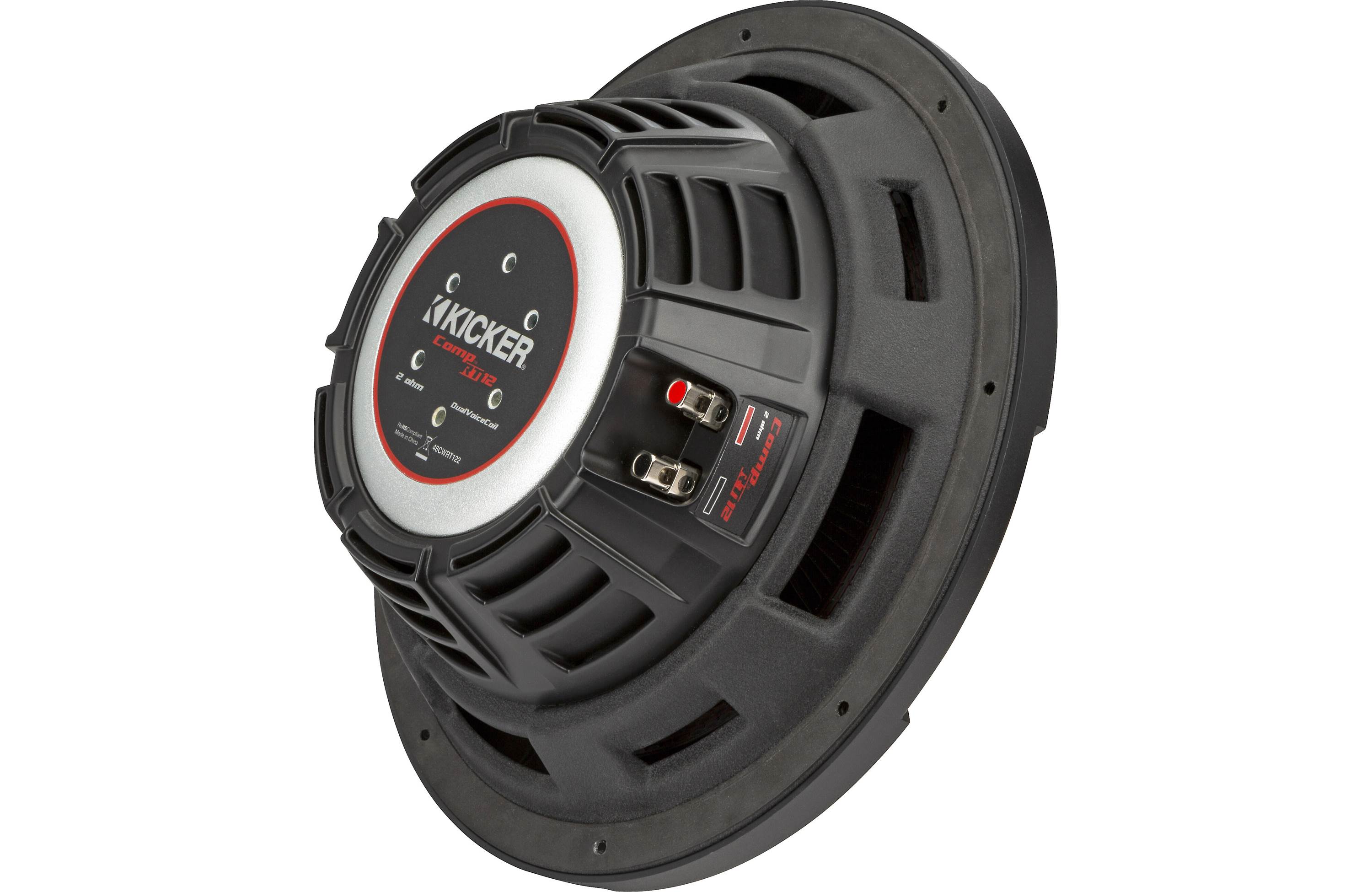 Kicker 48CWRT122 Shallow-Mount 12" Subwoofer with Dual 2-Ohm Voice Coils - Freemans Car Stereo
