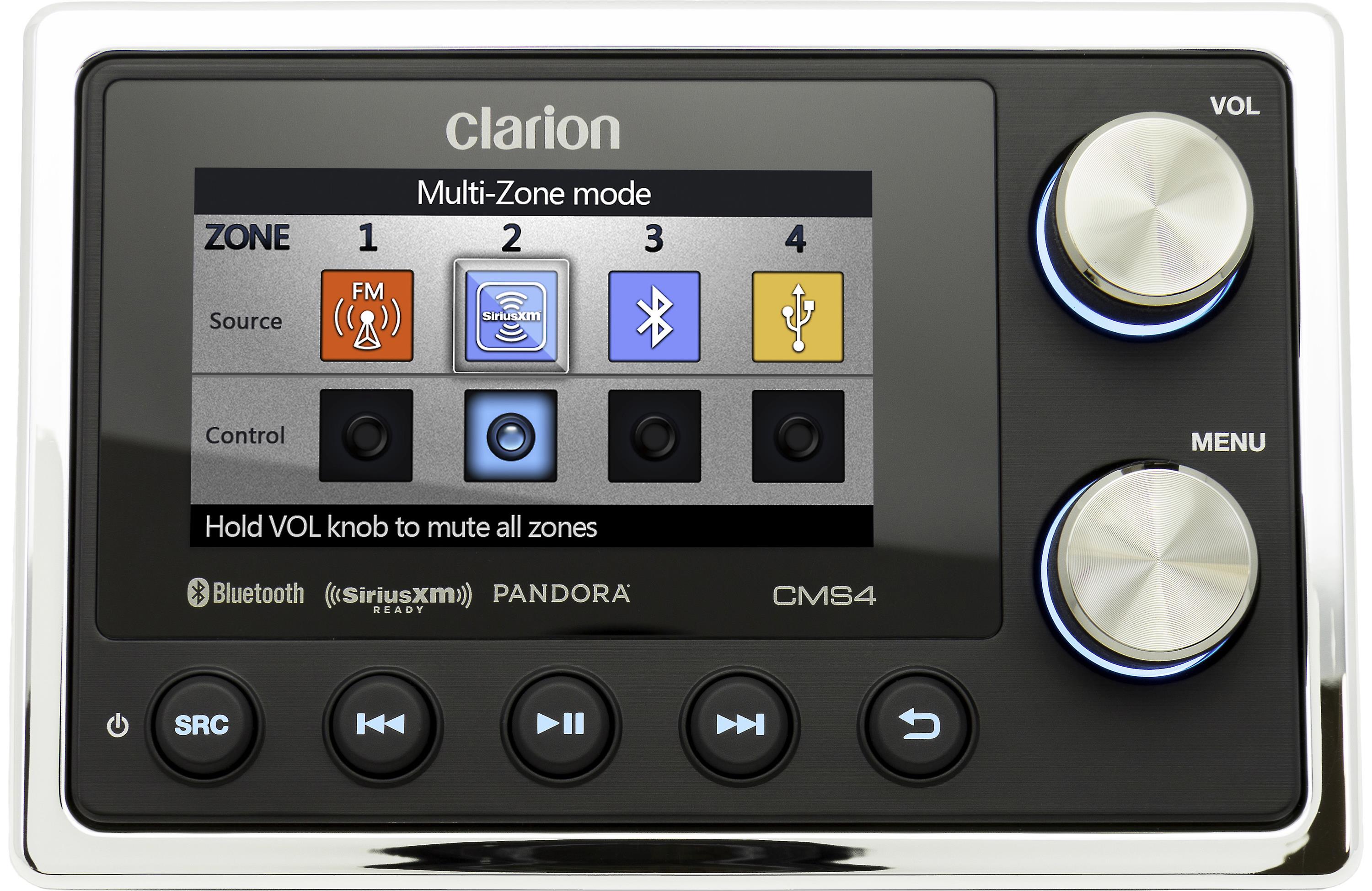 Clarion CMS4 + CMS-651-CWB x2 Pair + CMSP-101RGB-2 + XC2510 Marine Bundle