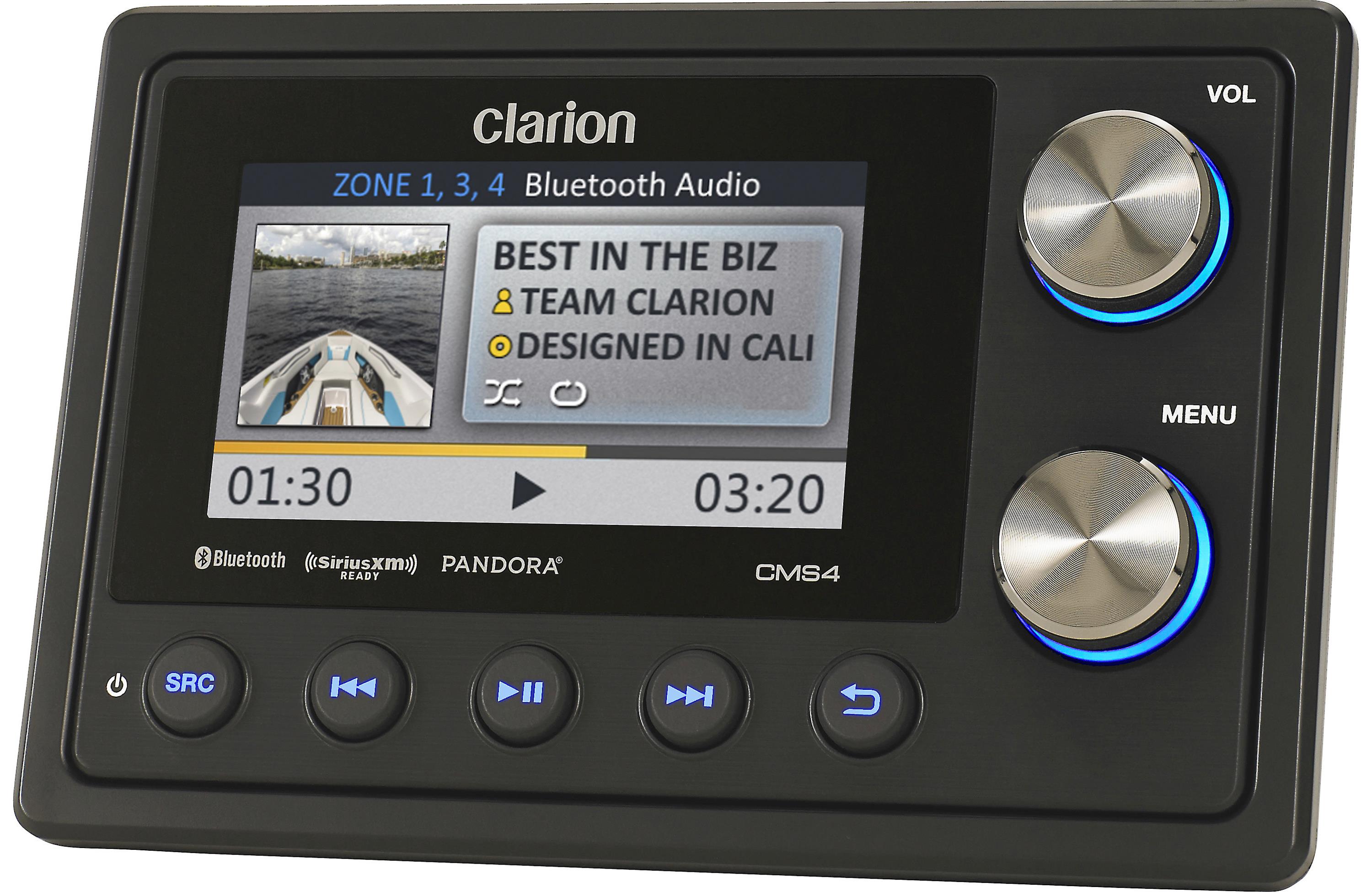 Clarion CMS4 Marine Black Box Digital Media Receiver with Watertight Commander