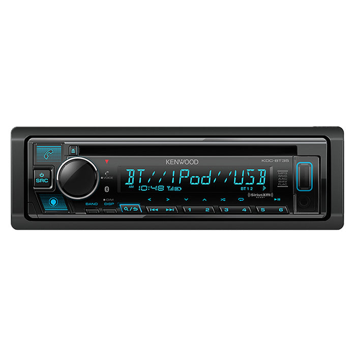 Kenwood KDC-BT35 1-DIN CD Car Stereo Receiver + SiriusXM SXV300v1 Tuner Bundle