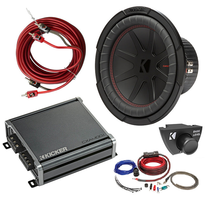 Kicker 48CWR102 Amplifer and Subwoofer Bass Bundle with Install Kit - Freemans Car Stereo