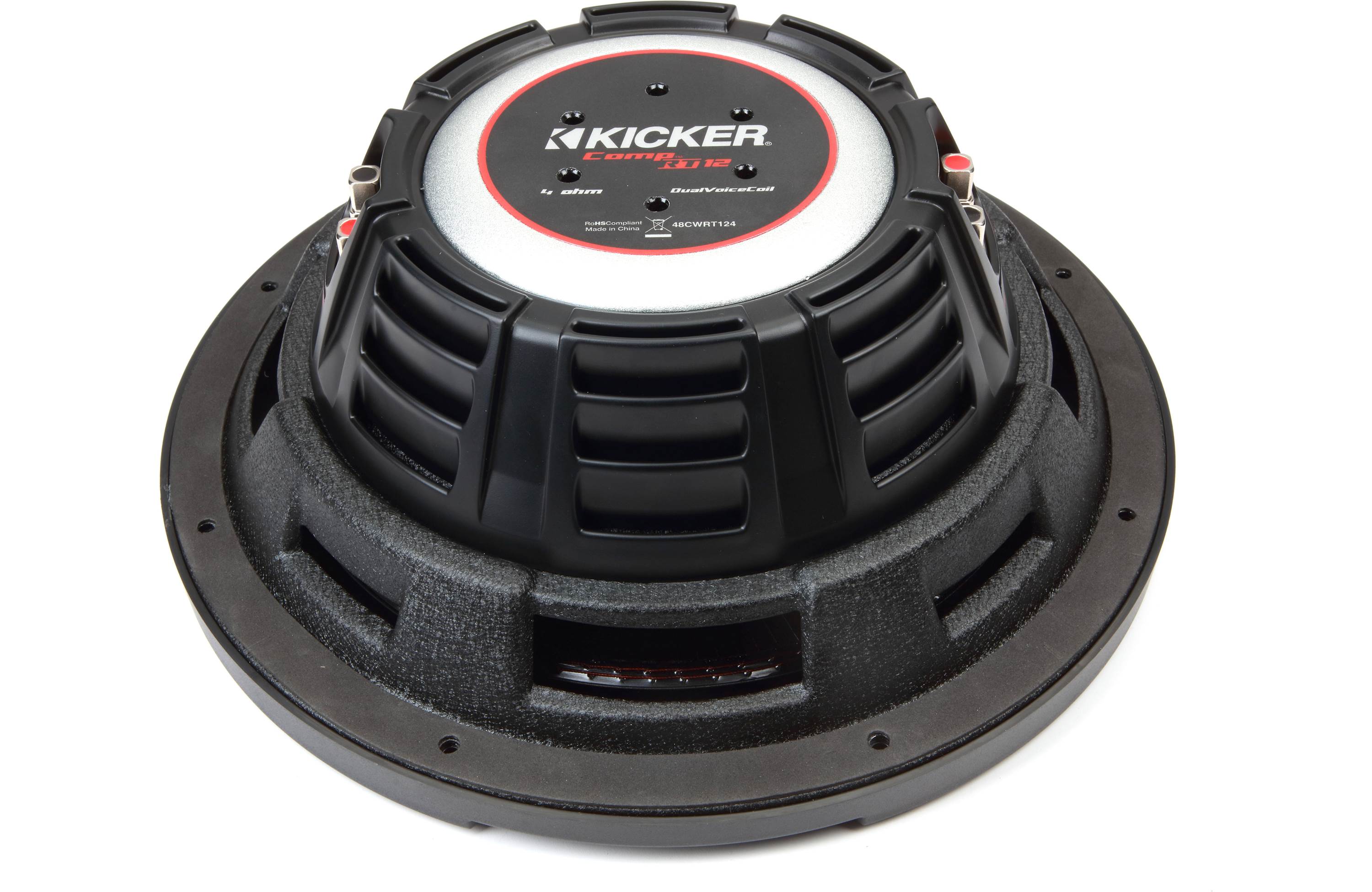 Kicker 48CWRT124 12" Shallow-Mount Subwoofer with Dual 4-ohm Voice Coils - Freemans Car Stereo