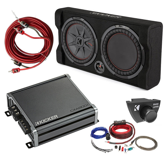 Kicker 48TRTP122 Amplifer and Subwoofer Bass Bundle with Install Kit - Freemans Car Stereo