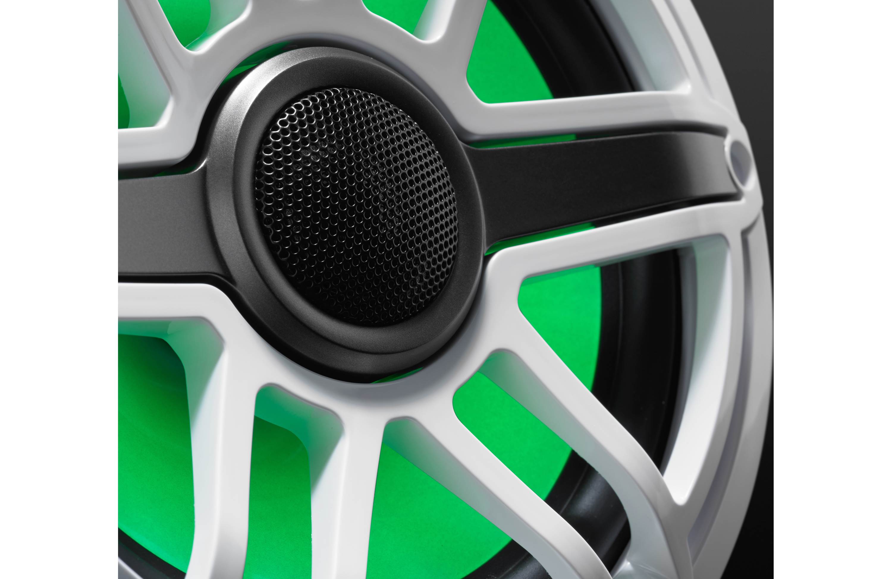 JL Audio M6-770X-S-GWGW-I 7.7" Marine Coaxial Speakers, Gloss White Trim and Sports Grille with LED Lighting - Freemans Car Stereo