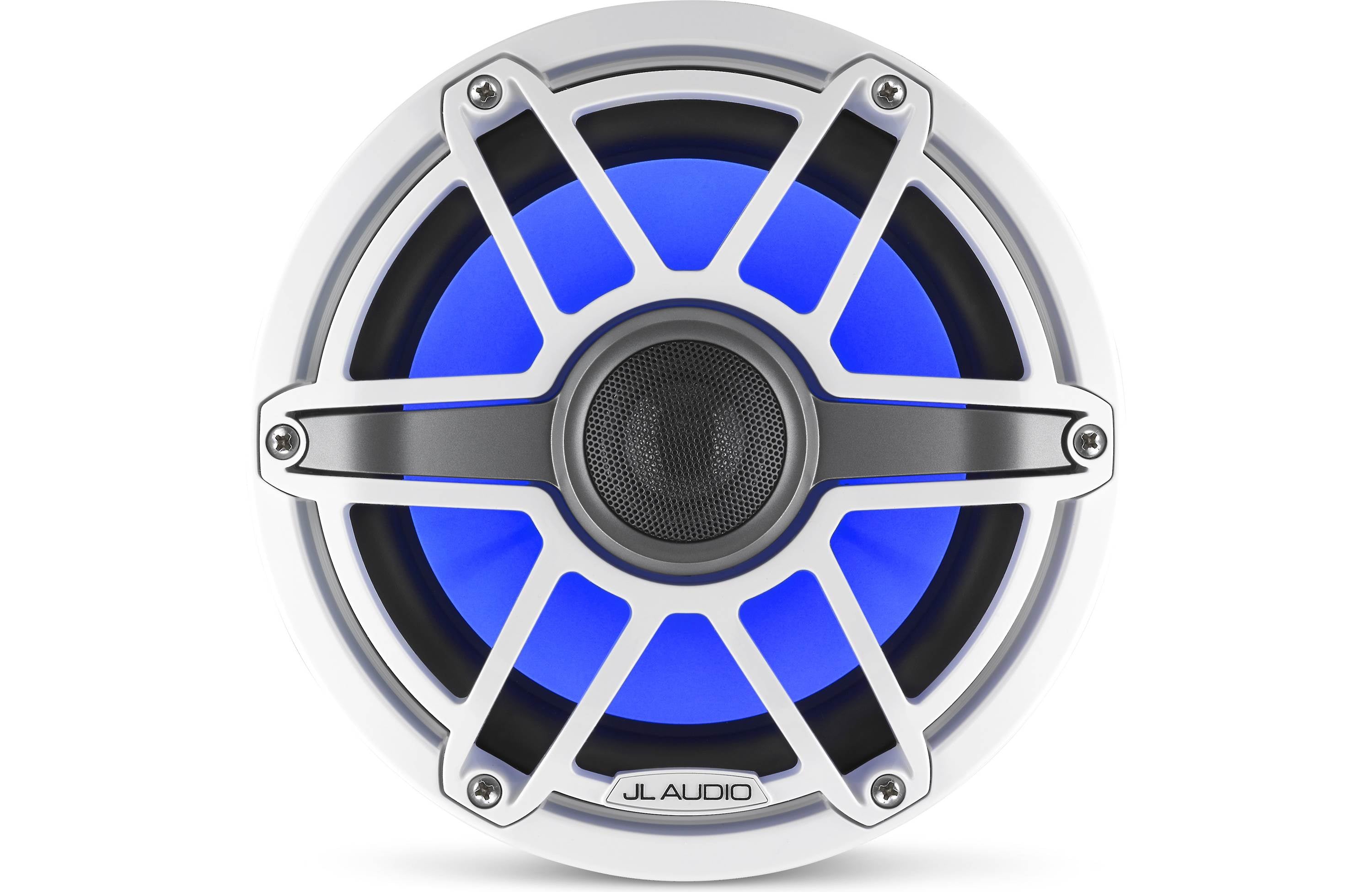 JL Audio M6-880X-S-GWGW-I 8.8" Marine Speaker System, RGB LED, Gloss White, Sport Grill - Freemans Car Stereo