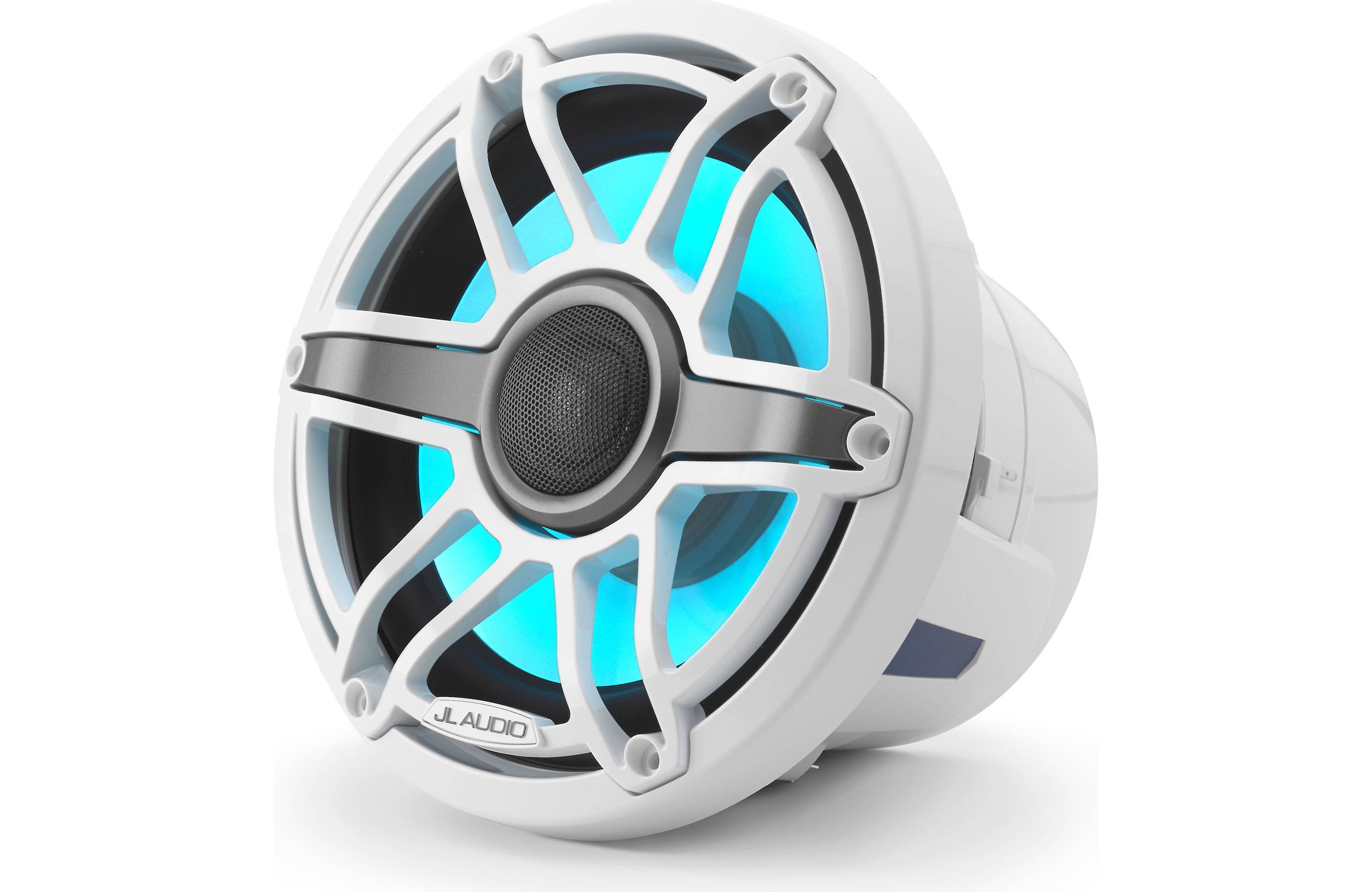 JL Audio M6-880X-S-GWGW-I 8.8" Marine Speaker System, RGB LED, Gloss White, Sport Grill - Freemans Car Stereo