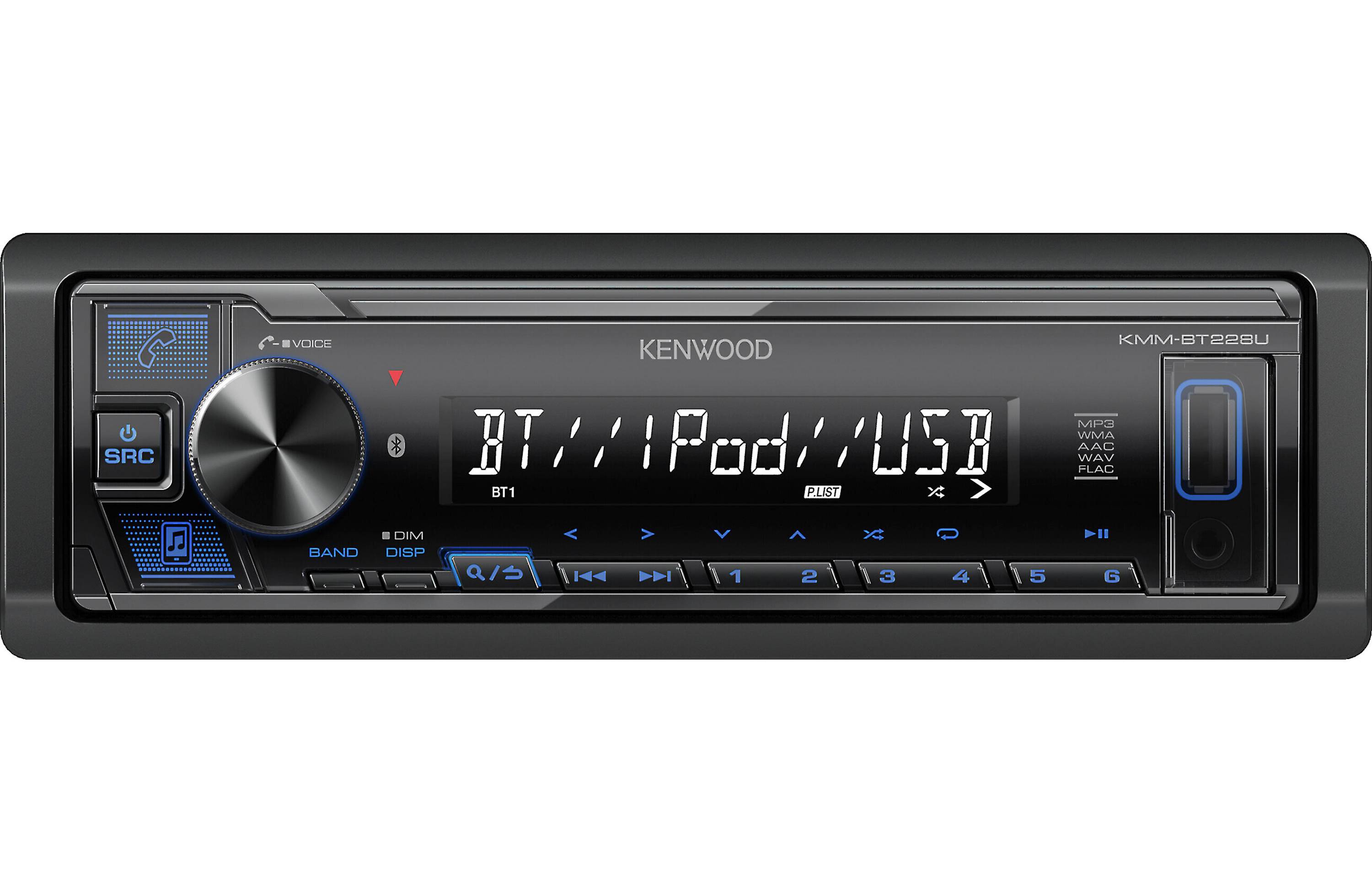 Kenwood KMM-BT228U 1-DIN Digital Media Receiver (Does not Play CDs) - Freemans Car Stereo