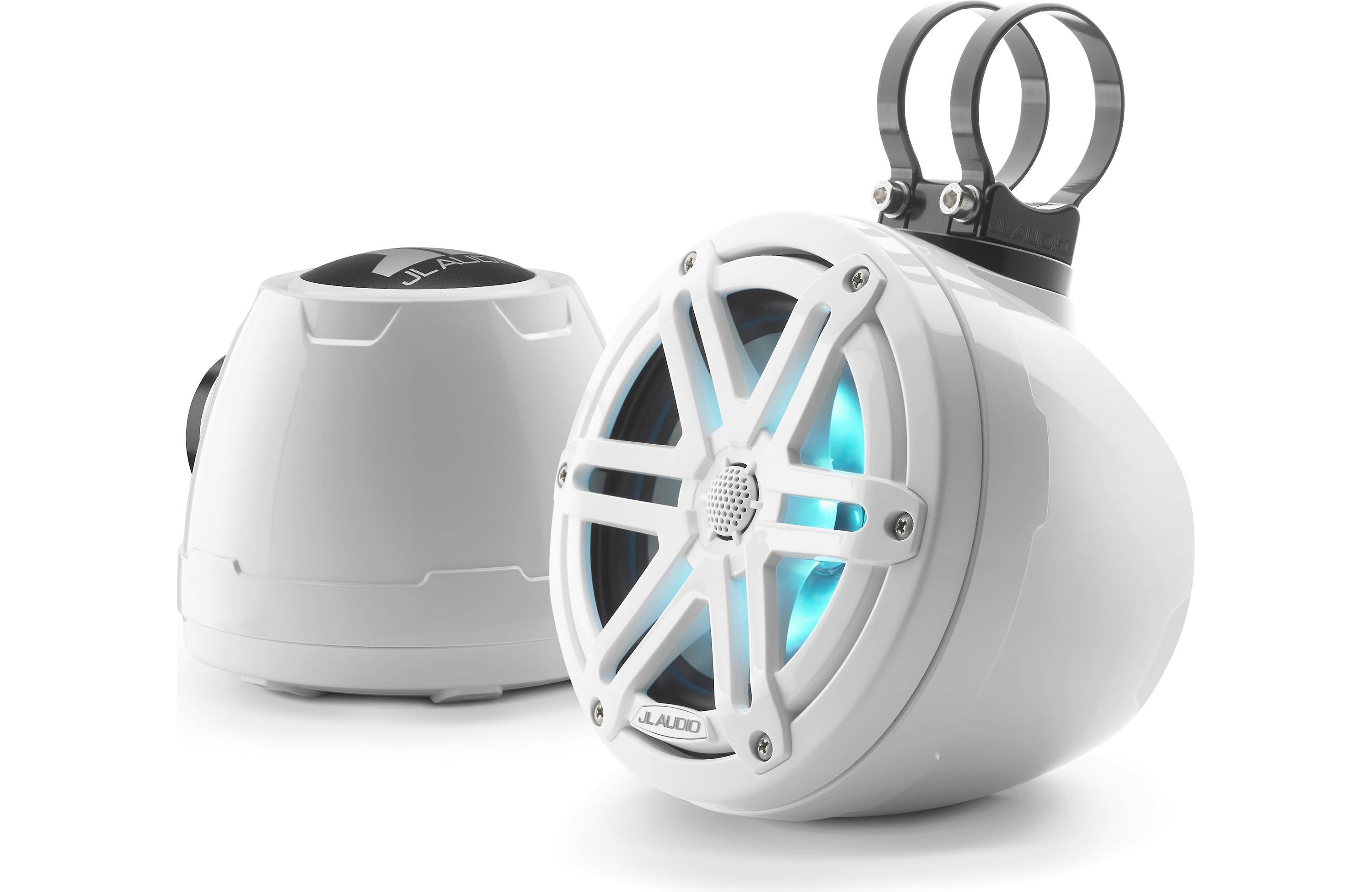 JL Audio M3-650VEX-Gw-S-Gw-i 6.5"  Enclosed Coaxial System with RGB LED Lighting, Gloss White Enclosure, Gloss White Sport Grilles
