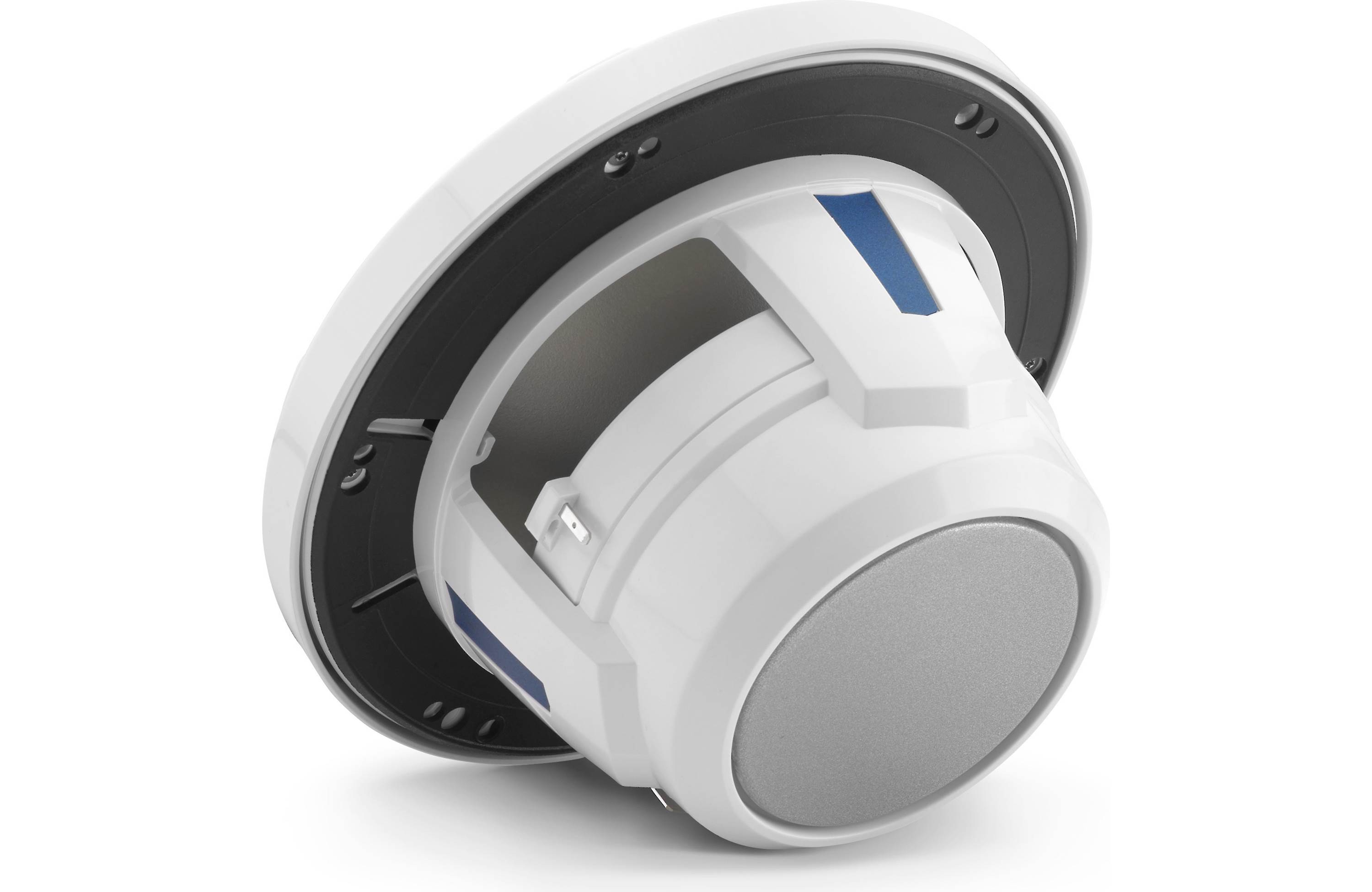JL Audio M6-650X-S-GWGW-I 6.5" Marine Coaxial Speakers, Gloss White Trim and Grille w/ LED Lighting - Freemans Car Stereo