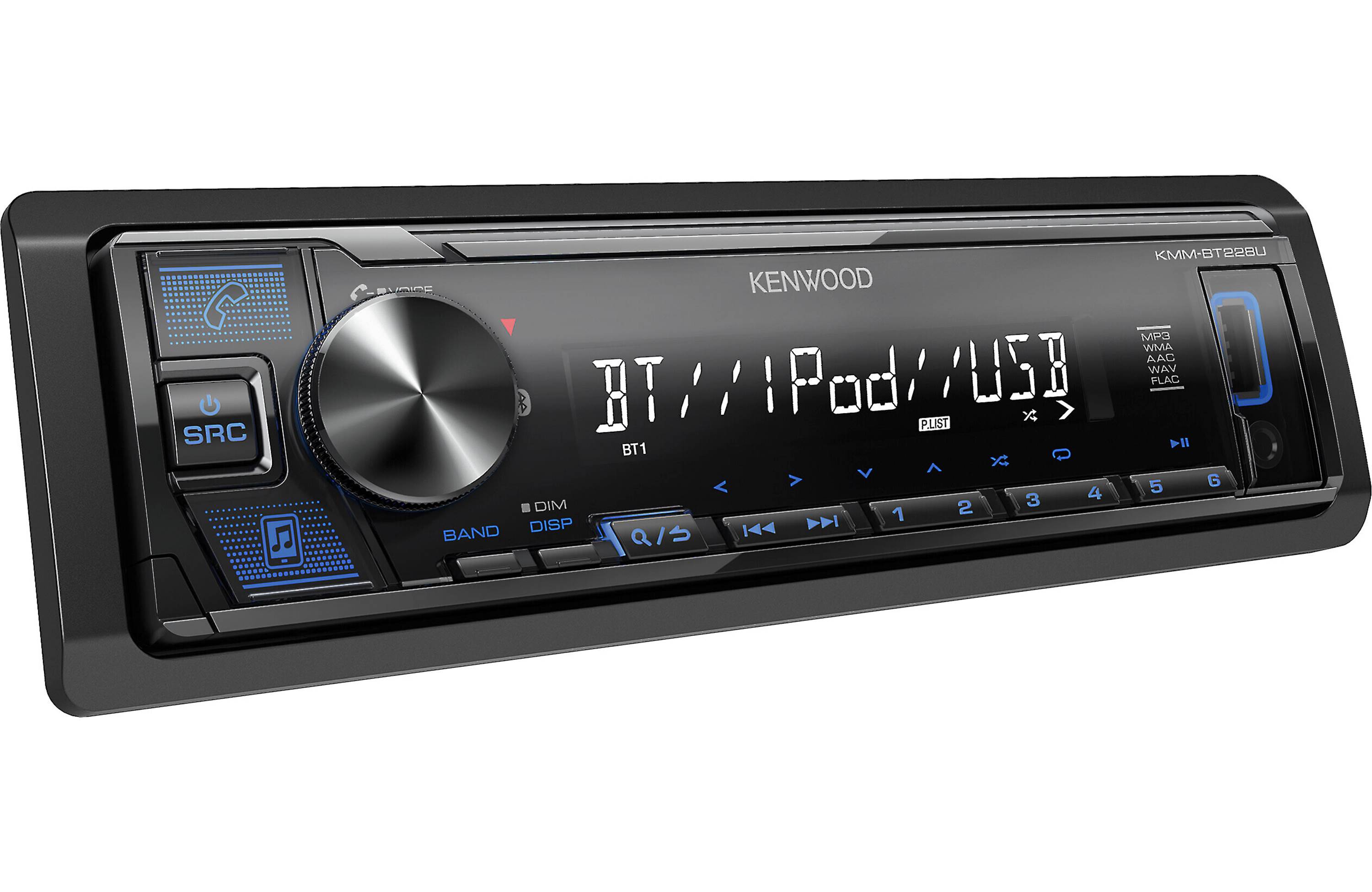 Kenwood KMM-BT228U 1-DIN Digital Media Receiver (Does not Play CDs) - Freemans Car Stereo