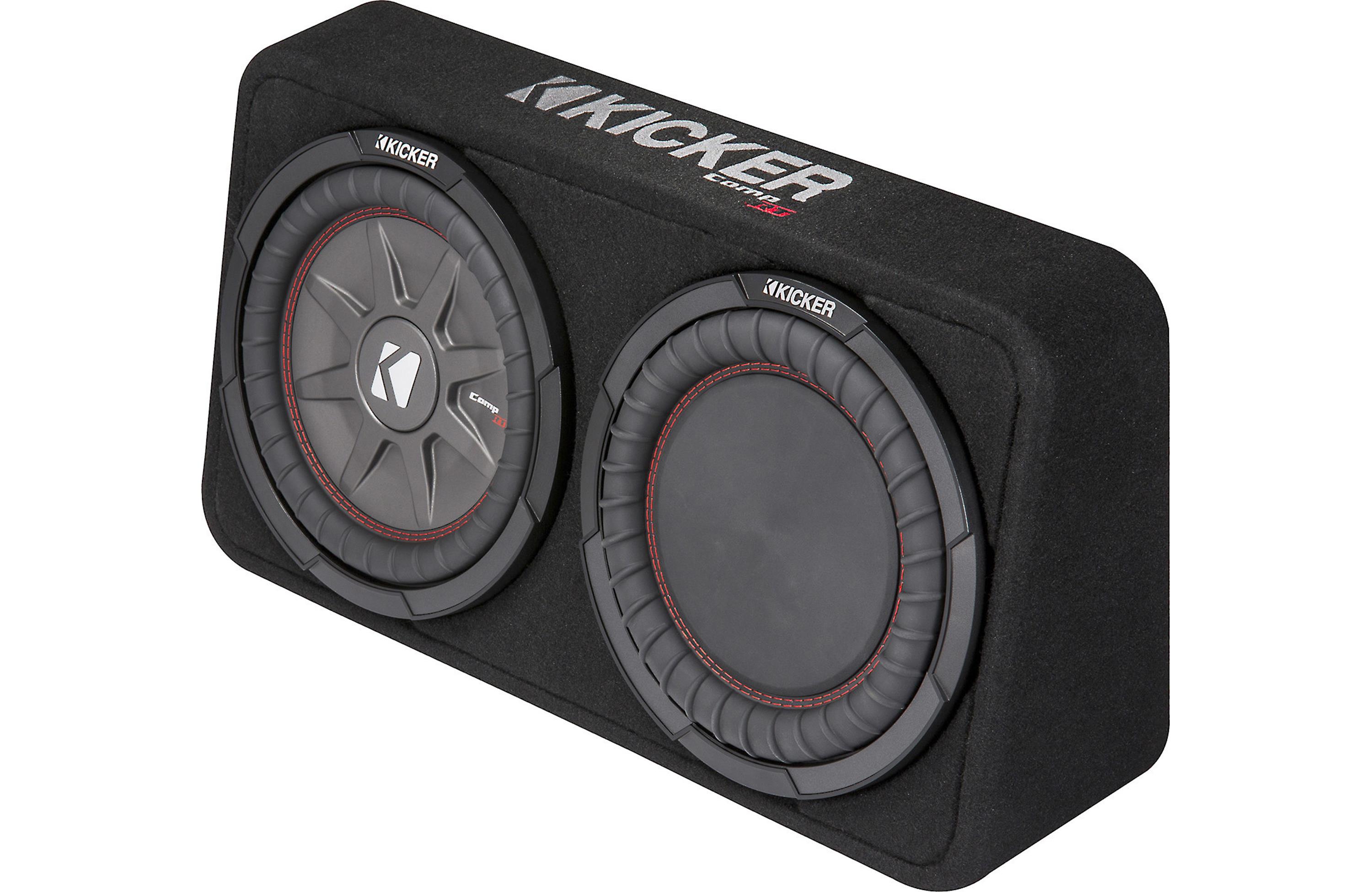 Kicker 43TCWRT102-3 Enclosed 10" 2-ohm Subwoofer and Passive Radiator (Factory Renewed)