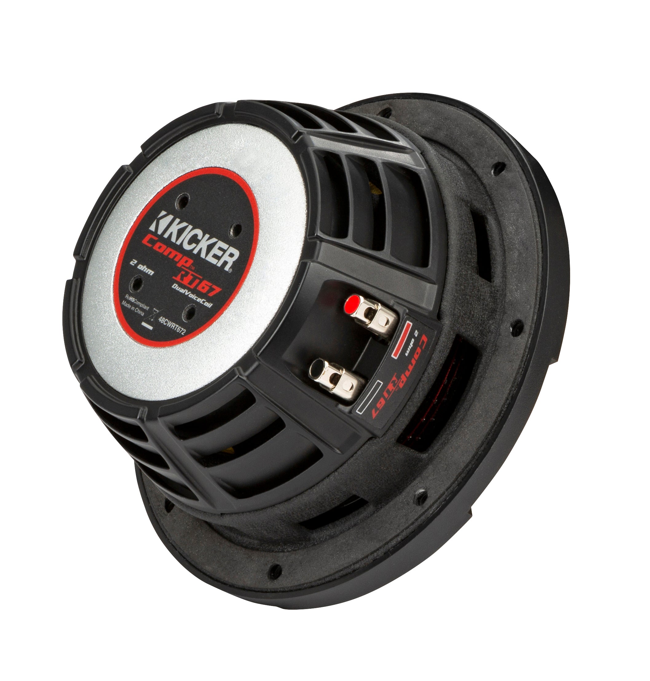 Kicker 48CWRT672 CompRT 6.75-Inch (165mm) Subwoofer DVC, 2-Ohm 150W - Freemans Car Stereo