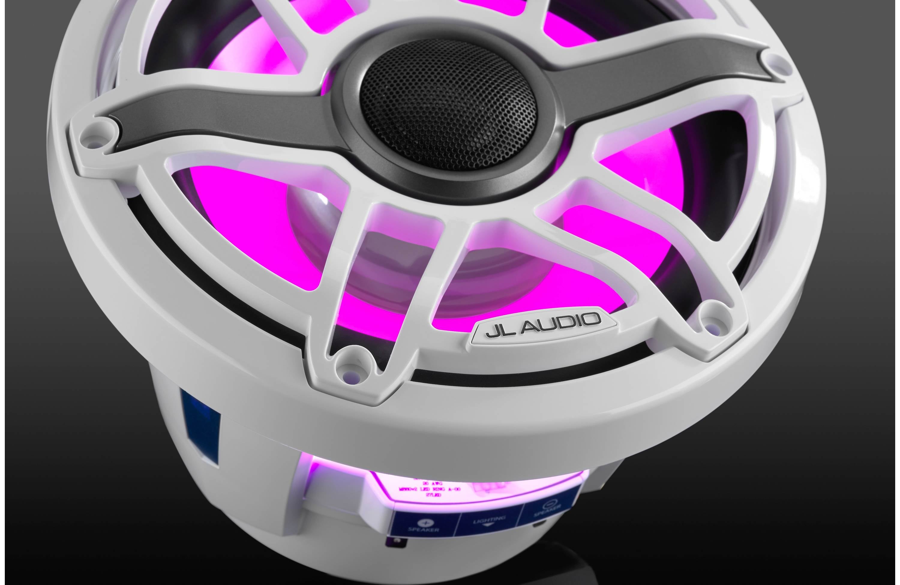 JL Audio M6-880X-S-GWGW-I 8.8" Marine Speaker System, RGB LED, Gloss White, Sport Grill - Freemans Car Stereo