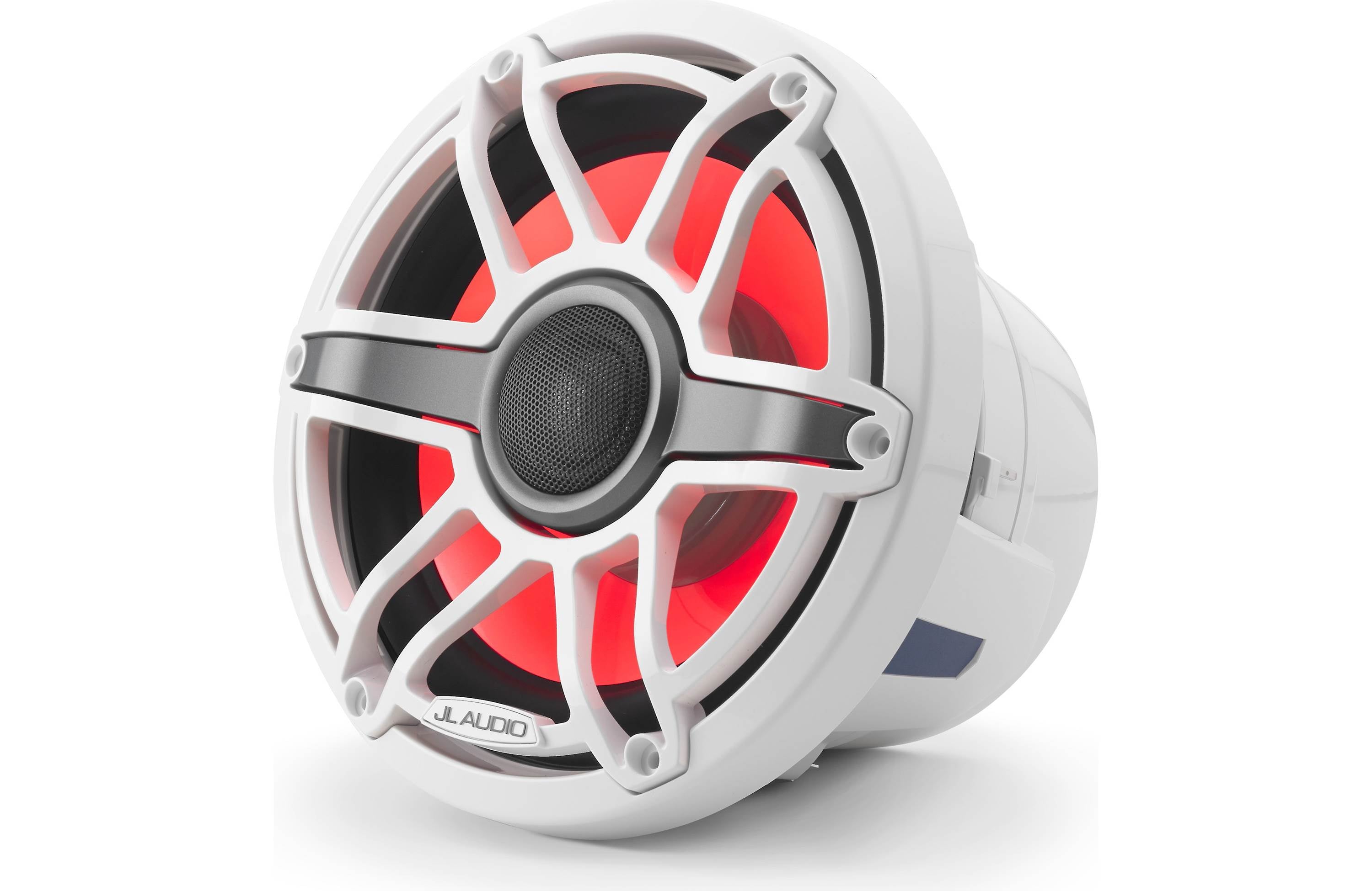 JL Audio M6-880X-S-GWGW-I 8.8" Marine Speaker System, RGB LED, Gloss White, Sport Grill - Freemans Car Stereo