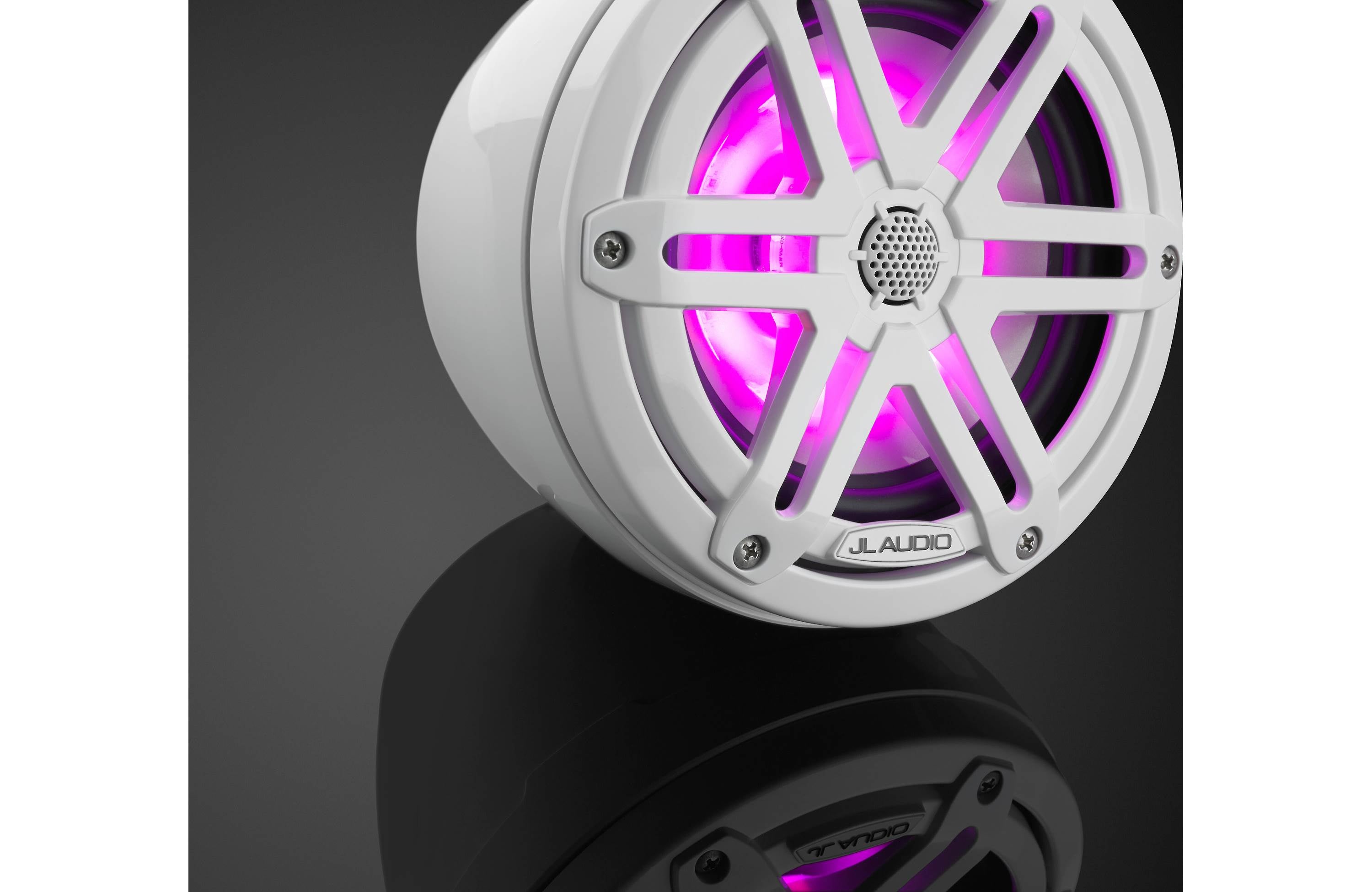 JL Audio M3-650VEX-Gw-S-Gw-i 6.5"  Enclosed Coaxial System with RGB LED Lighting, Gloss White Enclosure, Gloss White Sport Grilles