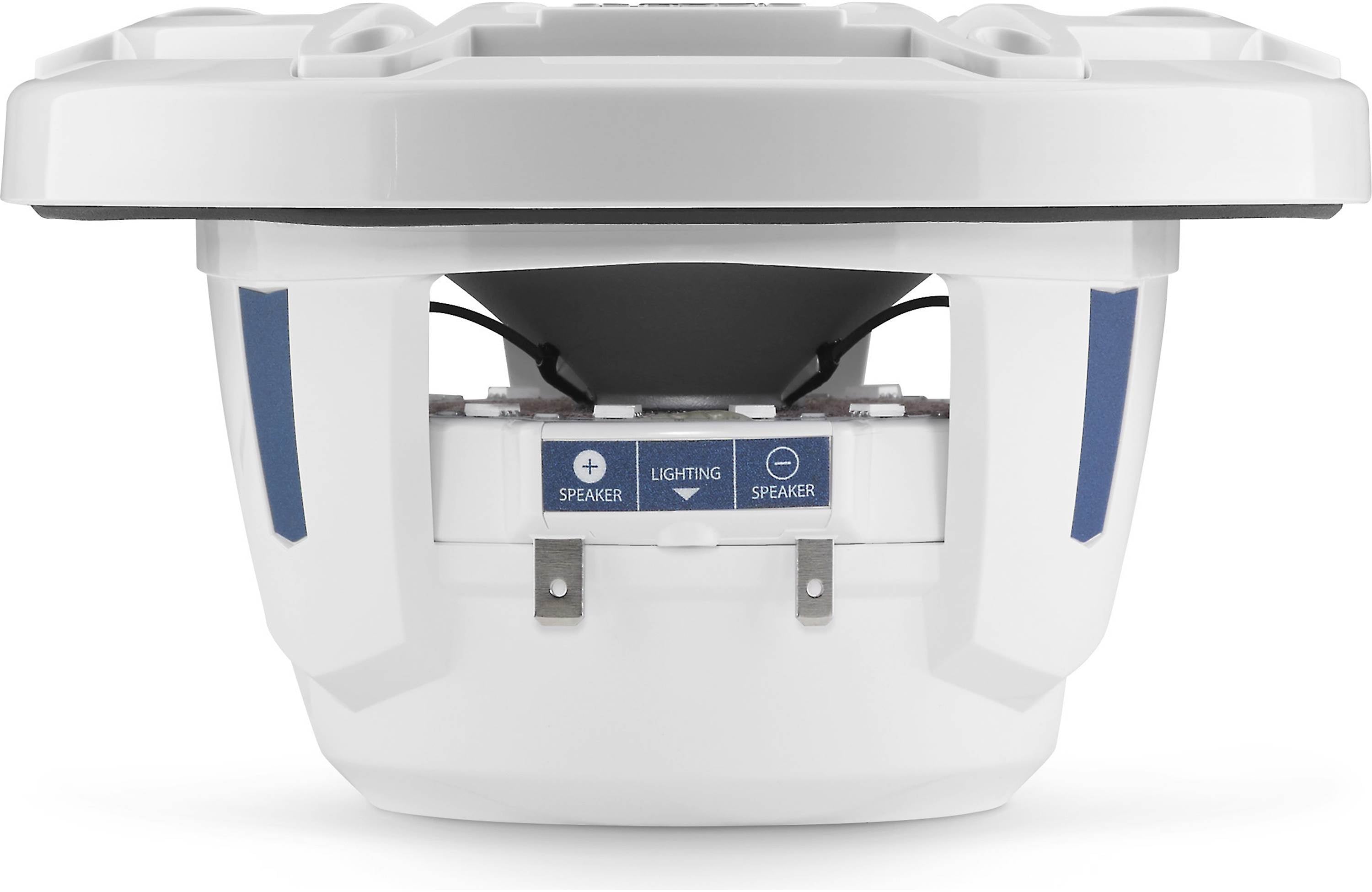 JL Audio M6-650X-S-GWGW-I 6.5" Marine Coaxial Speakers, Gloss White Trim and Grille w/ LED Lighting - Freemans Car Stereo