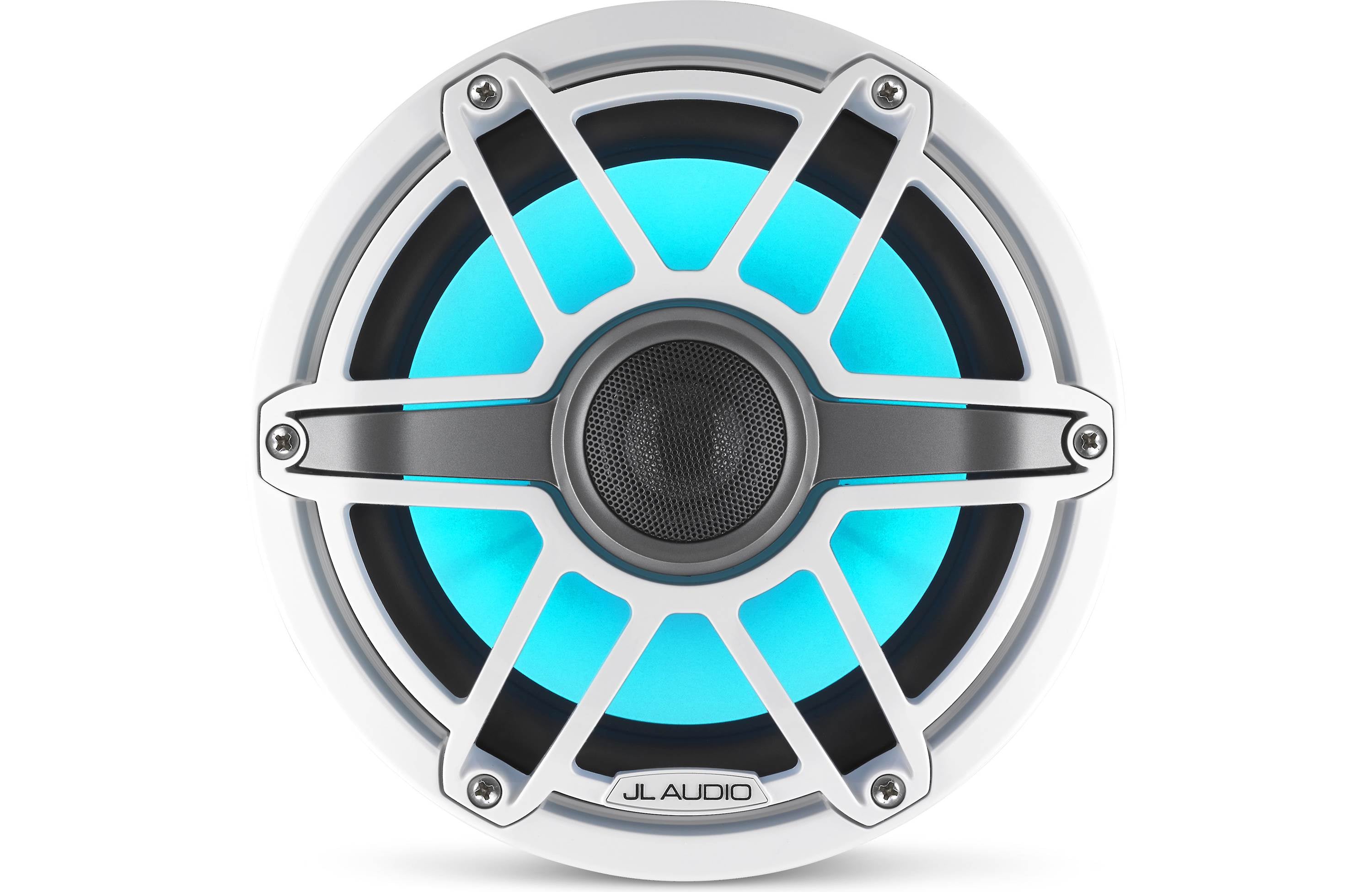 JL Audio M6-880X-S-GWGW-I 8.8" Marine Speaker System, RGB LED, Gloss White, Sport Grill - Freemans Car Stereo