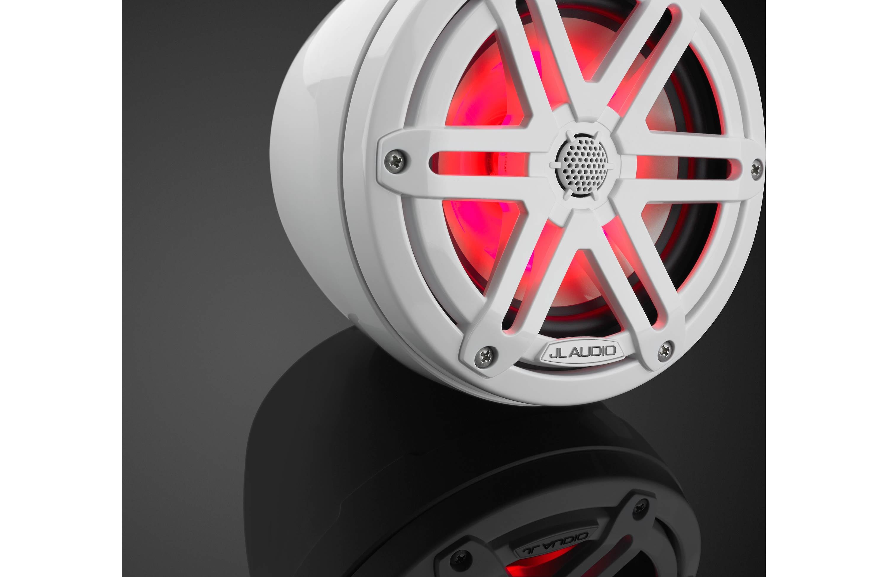 JL Audio M3-650VEX-Gw-S-Gw-i 6.5"  Enclosed Coaxial System with RGB LED Lighting, Gloss White Enclosure, Gloss White Sport Grilles